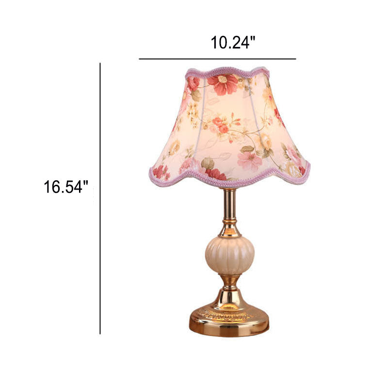 Floral Glass Table Lamp 1-Light Nordic Vintage Design-Lighting > Table Lamps-casanuva-casanuva
