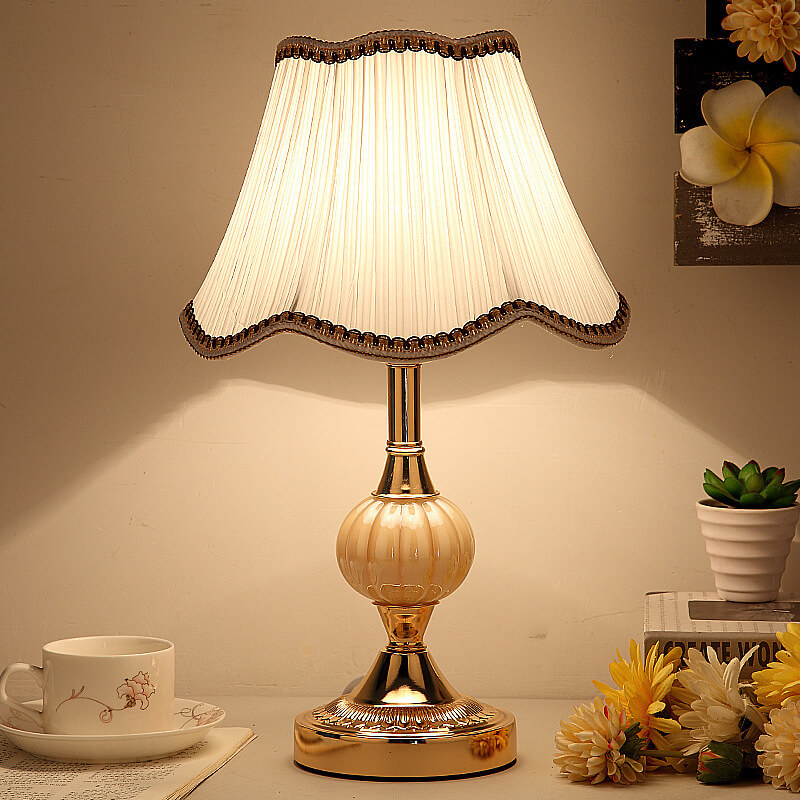 Floral Glass Table Lamp 1-Light Nordic Vintage Design-Lighting > Table Lamps-casanuva-casanuva