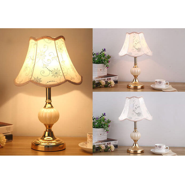 Floral Glass Table Lamp 1-Light Nordic Vintage Design-Lighting > Table Lamps-casanuva-casanuva