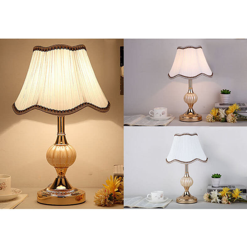 Floral Glass Table Lamp 1-Light Nordic Vintage Design-Lighting > Table Lamps-casanuva-casanuva