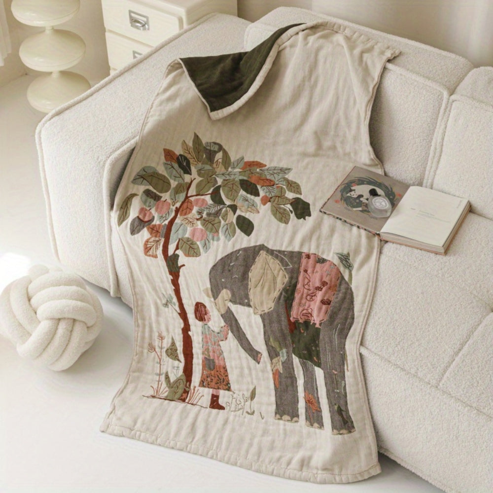 Floral Print Bath Towel Blanket-Bedding & Bath > Bath Towels-casanuva-Gentle Giant-casanuva