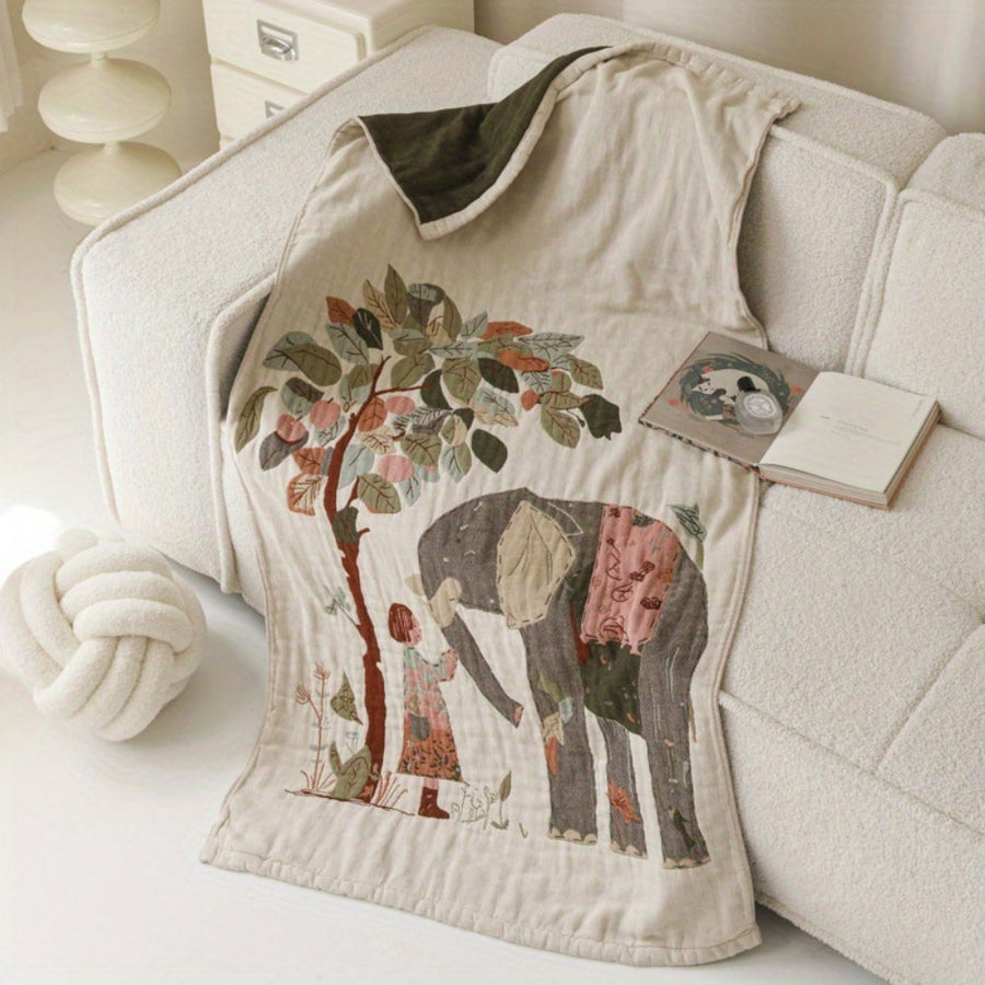 Floral Print Bath Towel Blanket-Bedding & Bath > Bath Towels-casanuva-Gentle Giant-casanuva