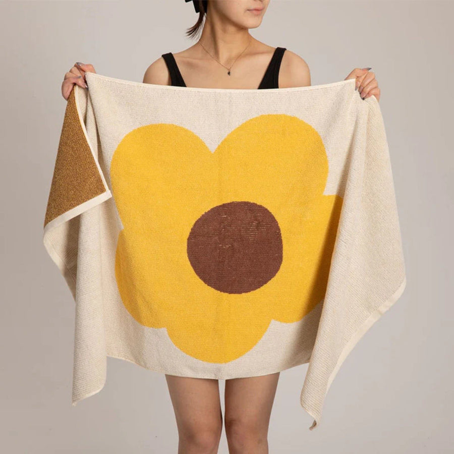 Floral Print Cotton Bath Towel-Bedding & Bath > Bath Towels-casanuva-casanuva