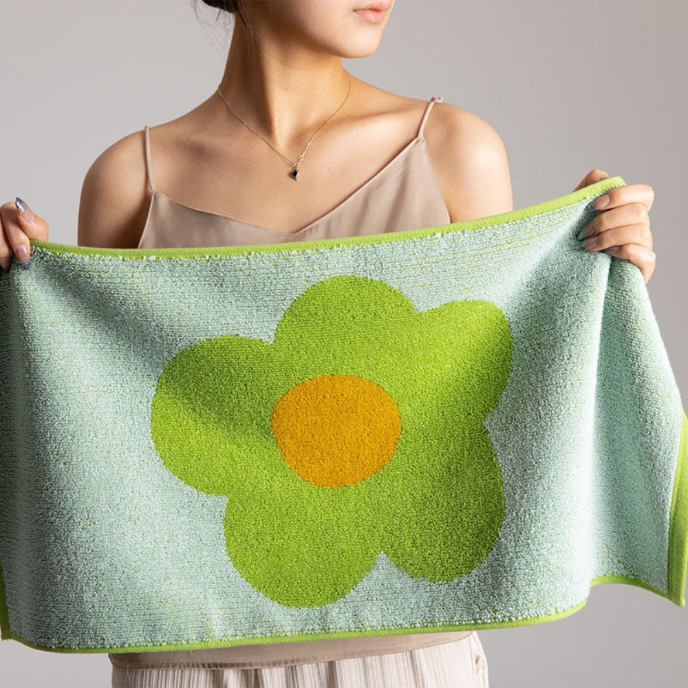 Floral Print Cotton Bath Towel-Bedding & Bath > Bath Towels-casanuva-casanuva