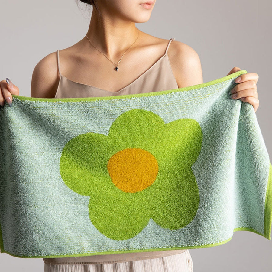 Floral Print Cotton Bath Towel-Bedding & Bath > Bath Towels-casanuva-casanuva