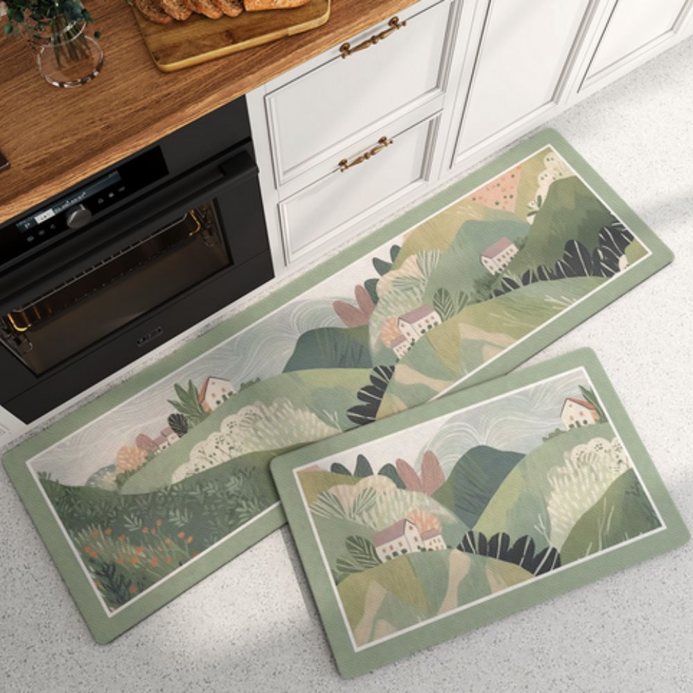 Floral Quick Dry Kitchen Mat-Kitchen & Dining > Kitchen Mats-casanuva-Pastoral Hills-18"x29.5"-casanuva