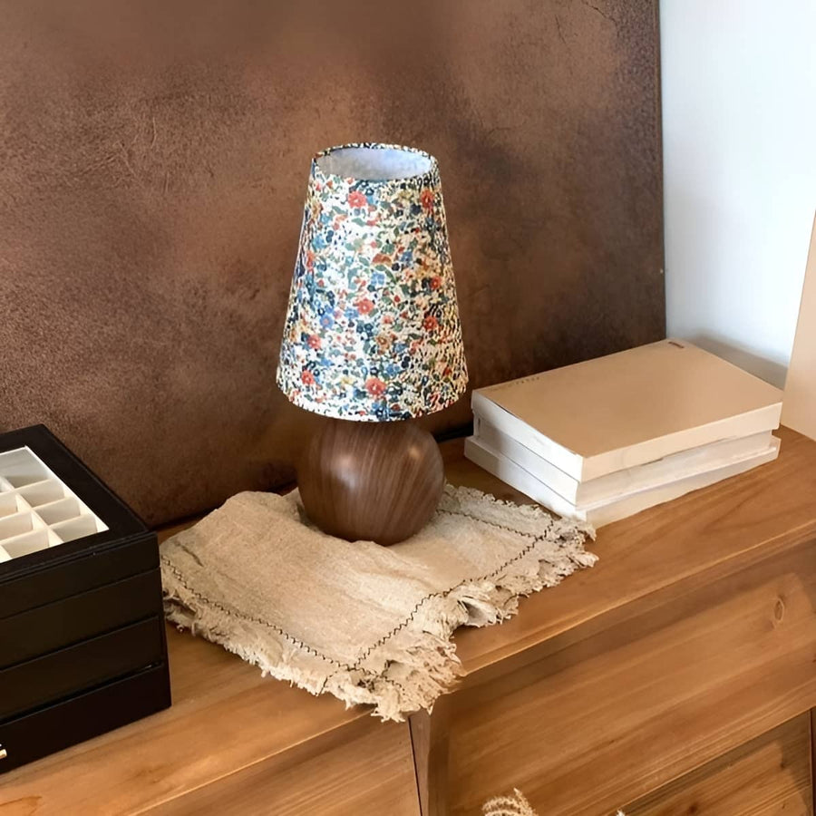 Floral Table Lamp with Ceramic Base-Lighting > Table Lamps-casanuva-casanuva