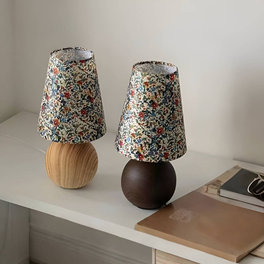 Floral Table Lamp with Ceramic Base-Lighting > Table Lamps-casanuva-casanuva