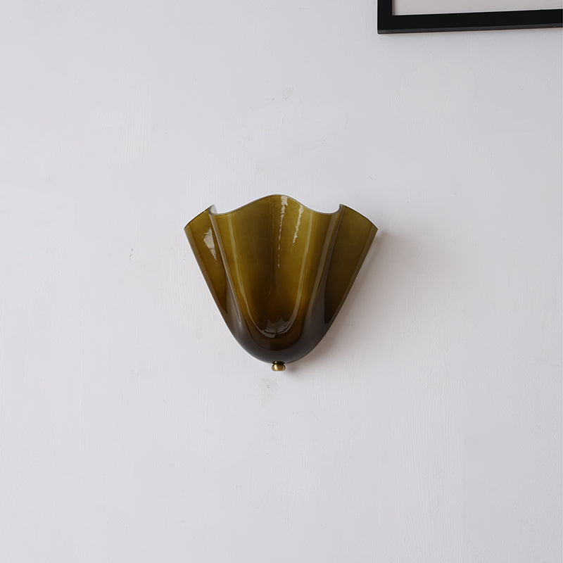 Flower Glass Wall Light-Lighting > Wall Lights-casanuva-28cmx13cmx25.5cm-Green-casanuva