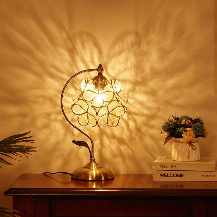 Flower Petal Glass Table Lamp Vintage Romantic Design-Lighting > Table Lamps-casanuva-casanuva