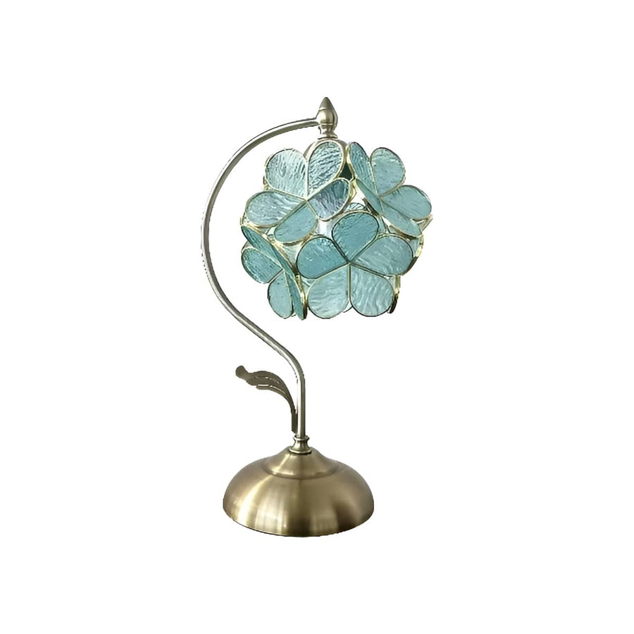 Flower Petal Glass Table Lamp Vintage Romantic Design-Lighting > Table Lamps-casanuva-Light Green-EU Plug-casanuva