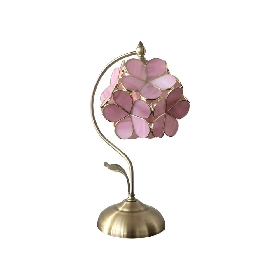 Flower Petal Glass Table Lamp Vintage Romantic Design-Lighting > Table Lamps-casanuva-Pink-EU Plug-casanuva