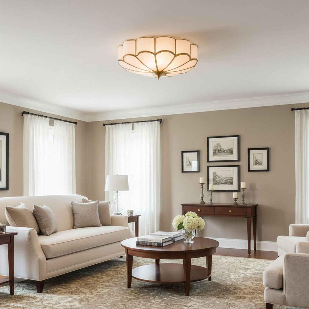 Flower Shaped Glass Recessed Ceiling Light Fixture-Lighting > Ceiling Lights-casanuva-casanuva