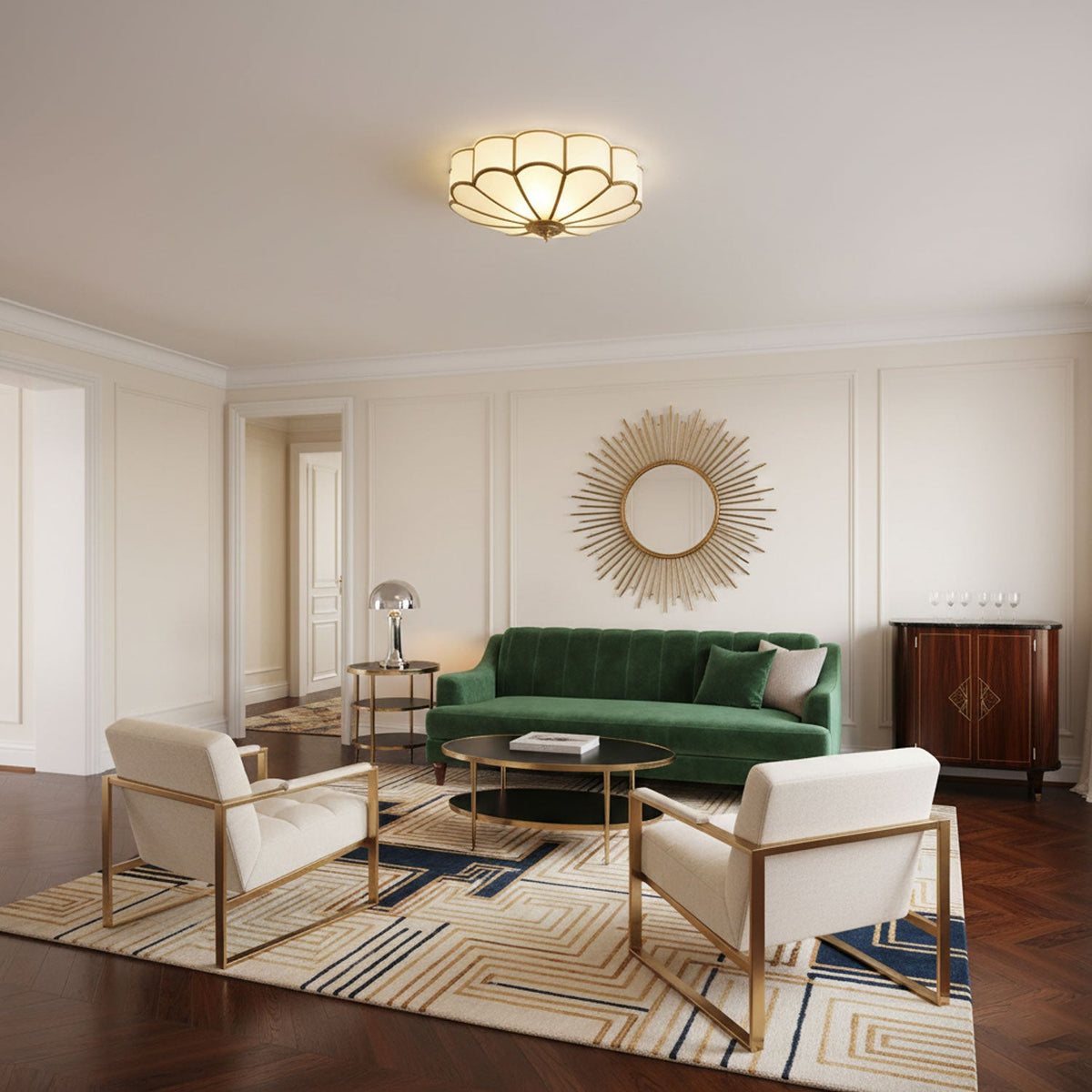 Flower Shaped Glass Recessed Ceiling Light Fixture-Lighting > Ceiling Lights-casanuva-casanuva