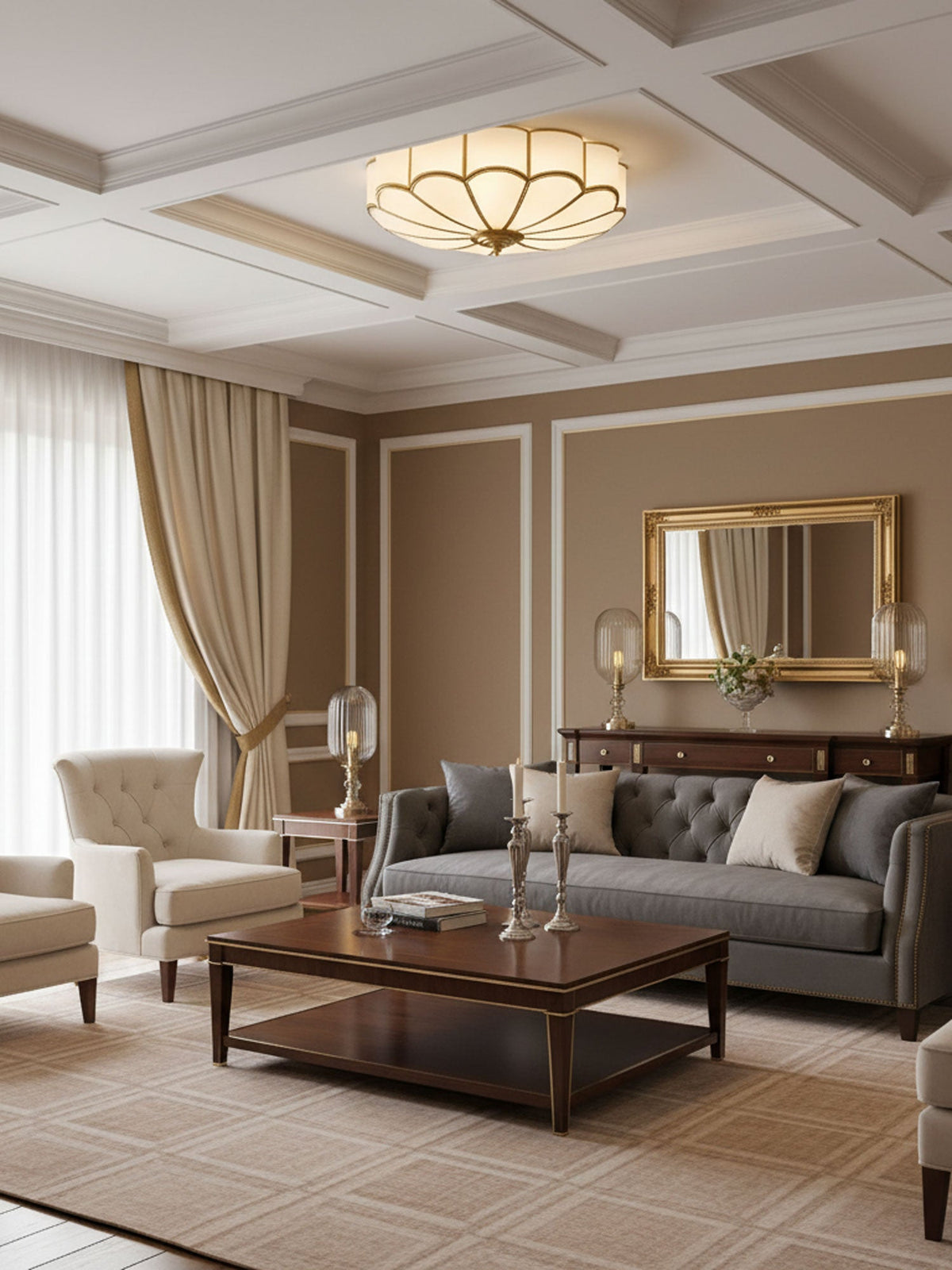 Flower Shaped Glass Recessed Ceiling Light Fixture-Lighting > Ceiling Lights-casanuva-casanuva