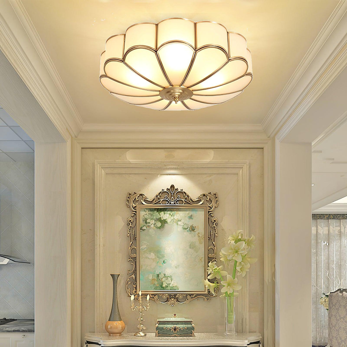 Flower Shaped Glass Recessed Ceiling Light Fixture-Lighting > Ceiling Lights-casanuva-casanuva
