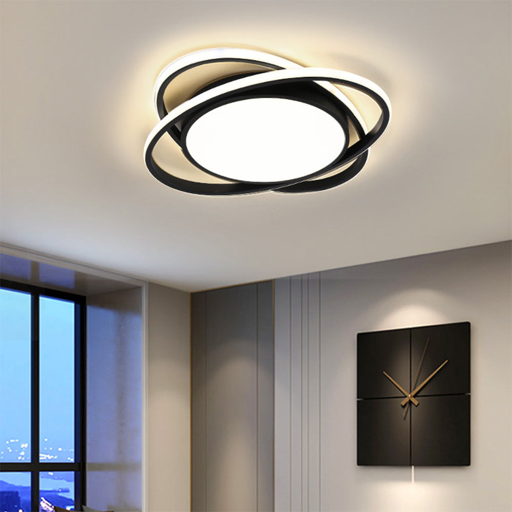 Flush Mount Ceiling Lamp for Bedroom with Stylish Design-Lighting > Ceiling Lights-casanuva-Black-D50*H5cm-3 Color Change-casanuva