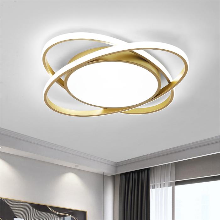 Flush Mount Ceiling Lamp for Bedroom with Stylish Design-Lighting > Ceiling Lights-casanuva-Gold-D60*H5cm-3 Color Change-casanuva