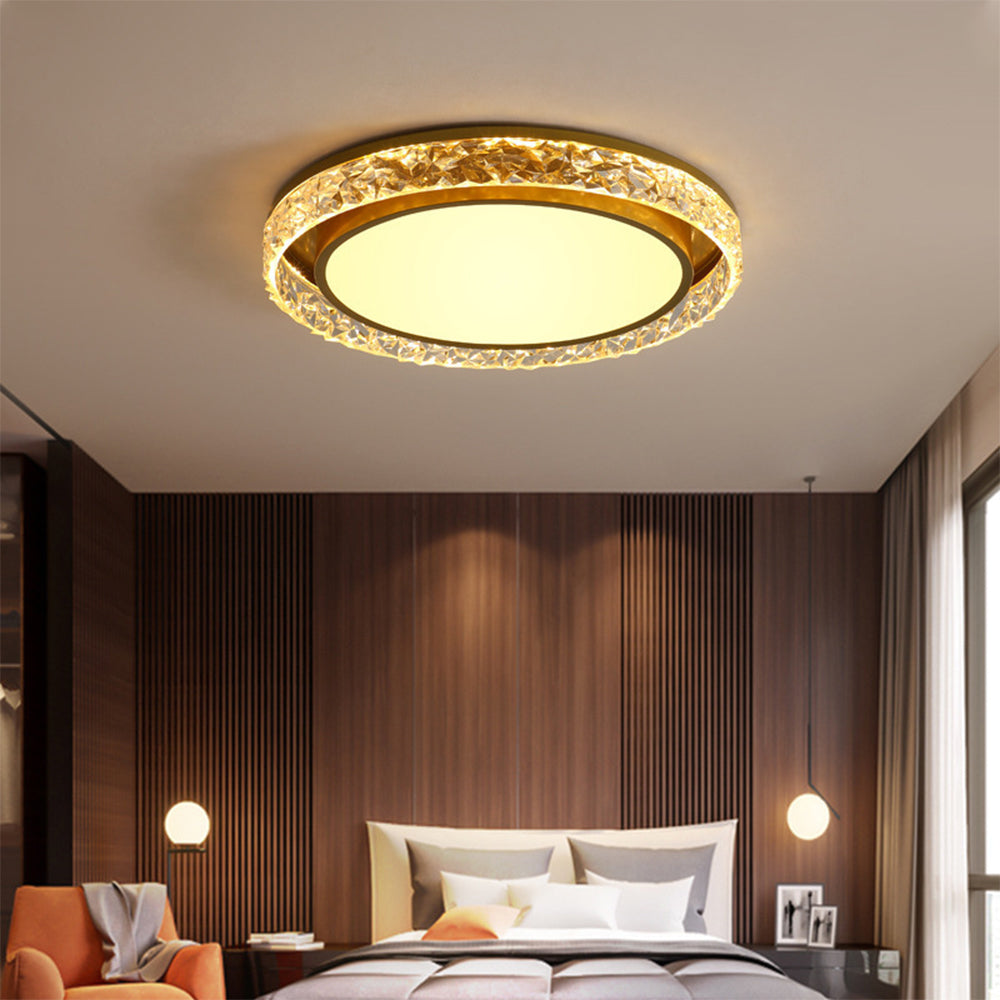 Flush Mount Iron Ceiling Lamp Minimalist Design-Lighting > Ceiling Lights-casanuva-Gold-D50CM*H6CM-White Light-casanuva