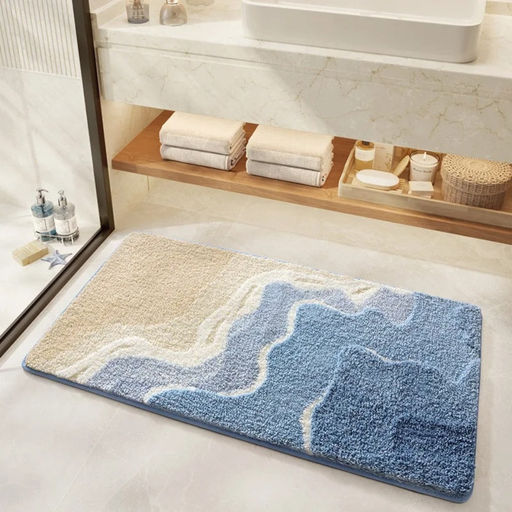 Footprint Pattern Bath Mat-Bedding & Bath > Bath Mats-casanuva-Sandy Shore-casanuva
