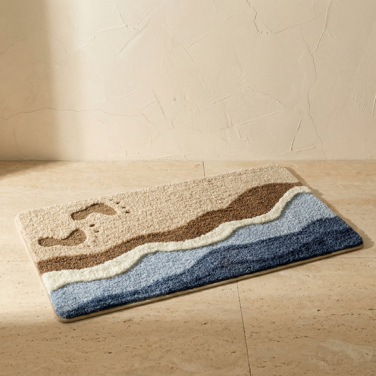 Footprint Pattern Bath Mat-Bedding & Bath > Bath Mats-casanuva-casanuva