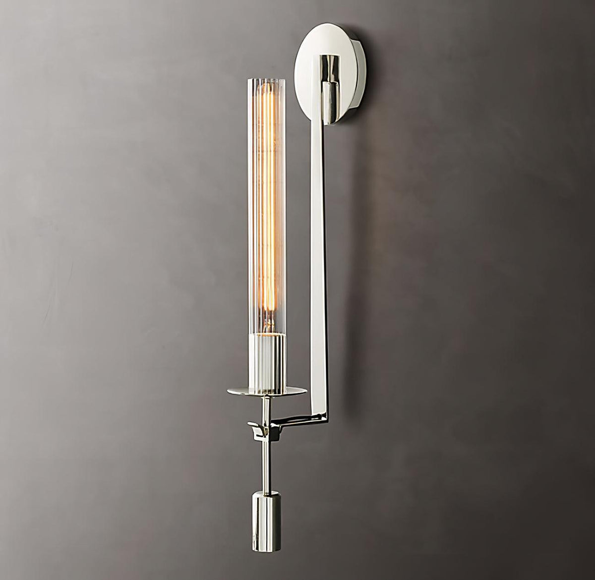 French Classic Wall Lamp-Lighting > Wall Lights-casanuva-12cmx71cm-Chrome & Clear glass-casanuva