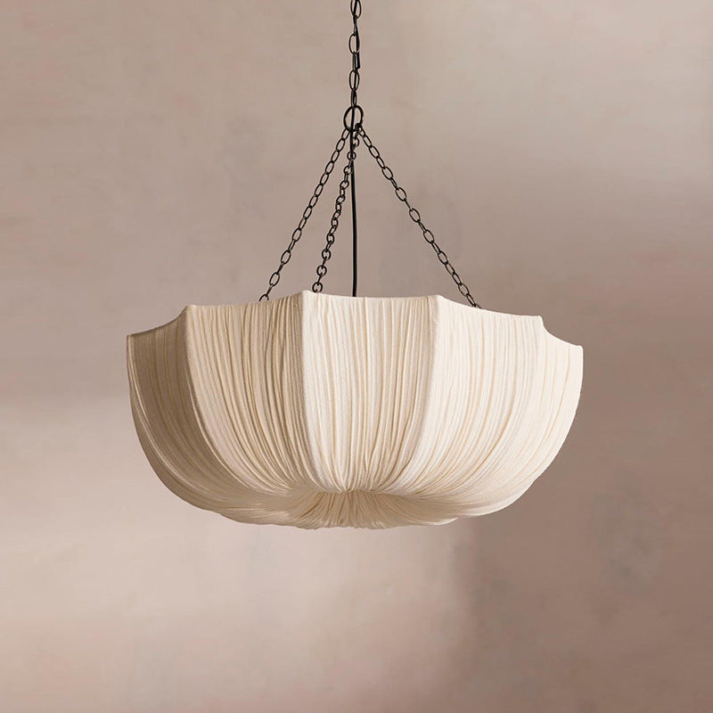 French Petal Semicircular Fabric Lampshade Iron Chandelier 3/5 Light-Lighting > Chandeliers & Pendant Lights-casanuva-31.5"/80cm - 5-100V-120V-casanuva
