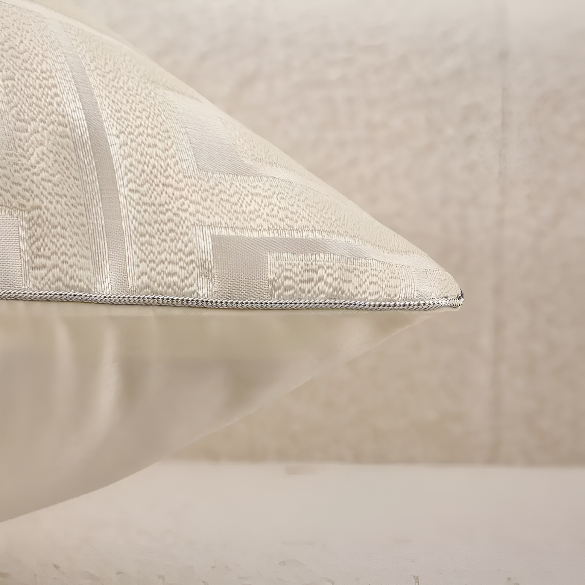 Geometric Jacquard Cushion Cover-Covers & Textiles > Cushion Covers-casanuva-casanuva