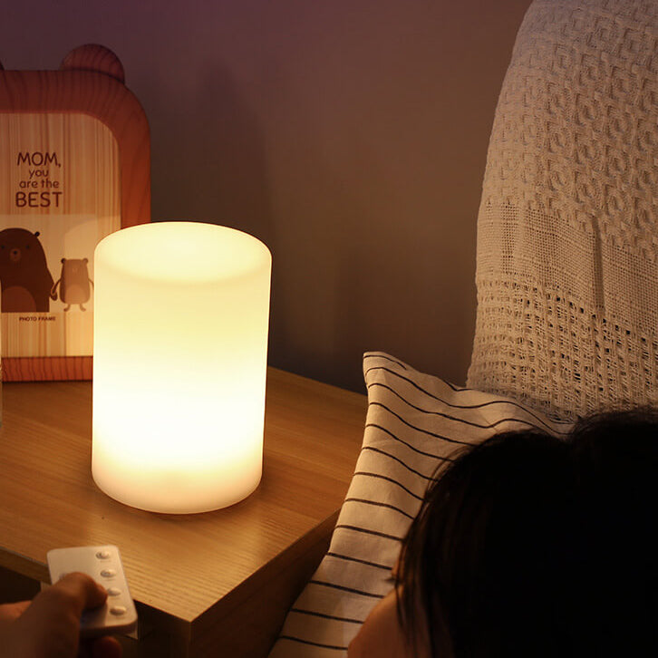 Geometric LED Battery Operated Remote Night Light Table Lamp-Lighting > Ambient Lighting-casanuva-casanuva