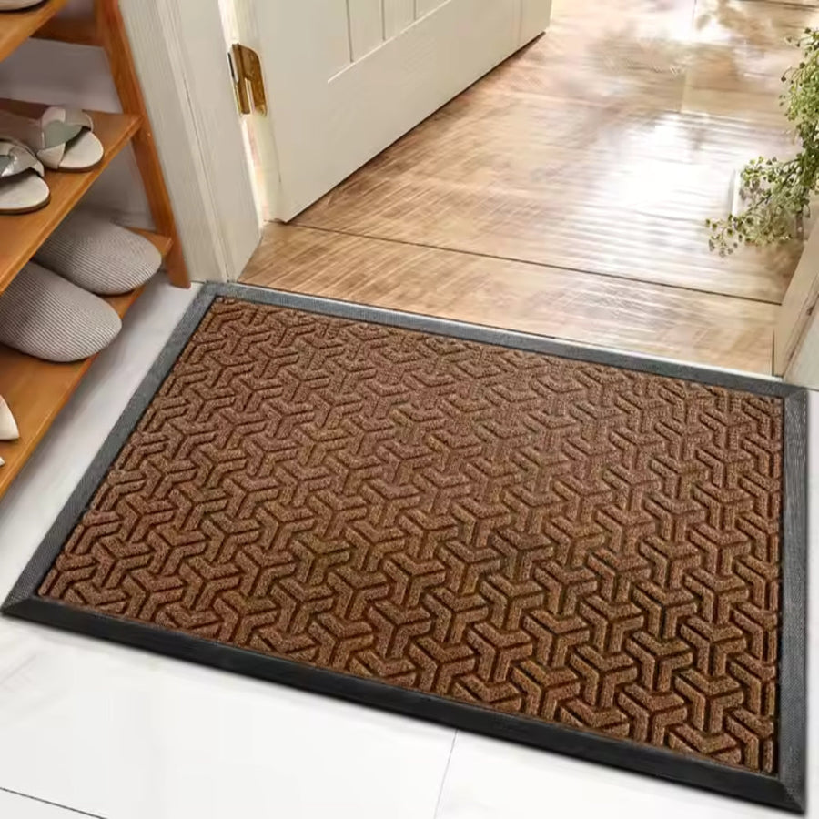 Geometric Pattern Entryway Door Mat-Rugs & Mats > Door Mats-casanuva-Brown-17"x29"-casanuva