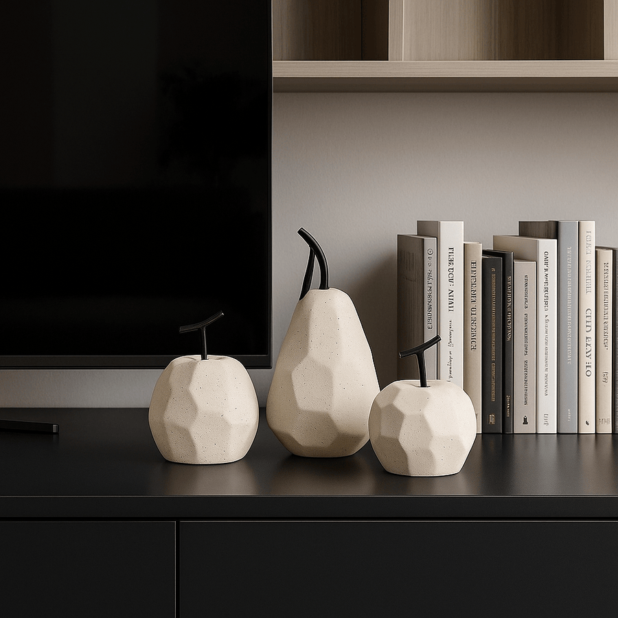 Geometric Resin Fruit Sculpture-Home Decor > Sculptures & Figurines-casanuva-casanuva