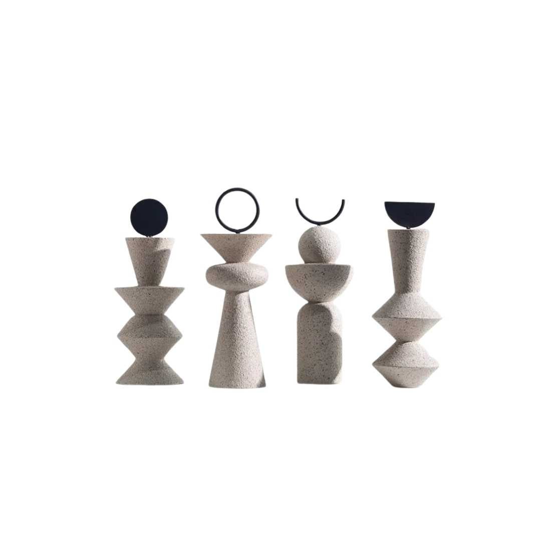 Geometric Sanded Resin Statue-Home Decor > Sculptures & Figurines-casanuva-casanuva