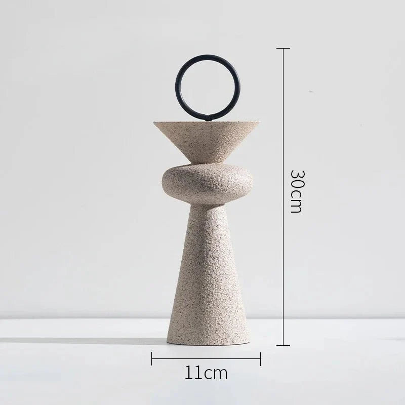 Geometric Sanded Resin Statue-Home Decor > Sculptures & Figurines-casanuva-B-casanuva