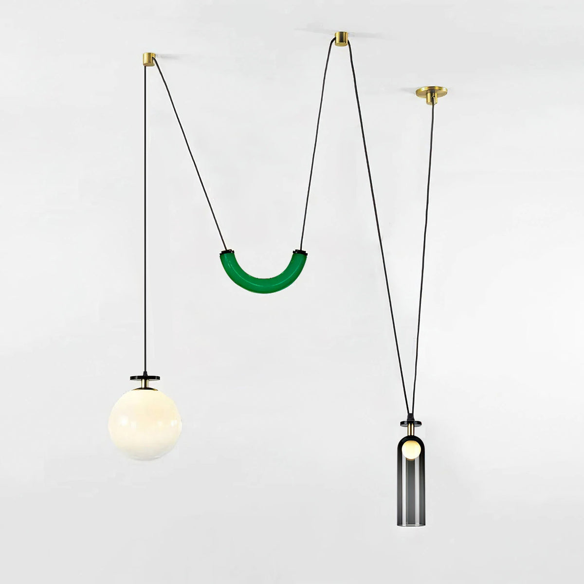Geometric Shape Modern Chandelier Light Fixture-Lighting > Chandeliers & Pendant Lights-casanuva-Section I Green & Grey &-casanuva