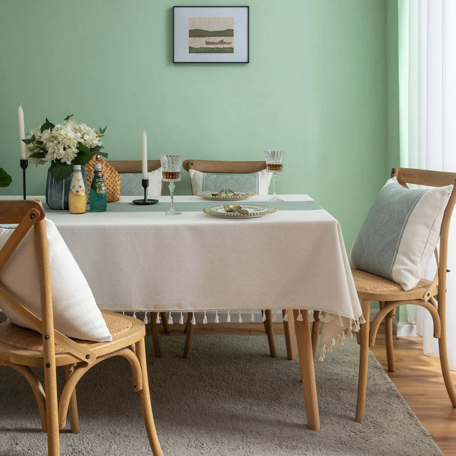 Geometric Tassel Tablecloth-Covers & Textiles > Table Cloths-casanuva-casanuva