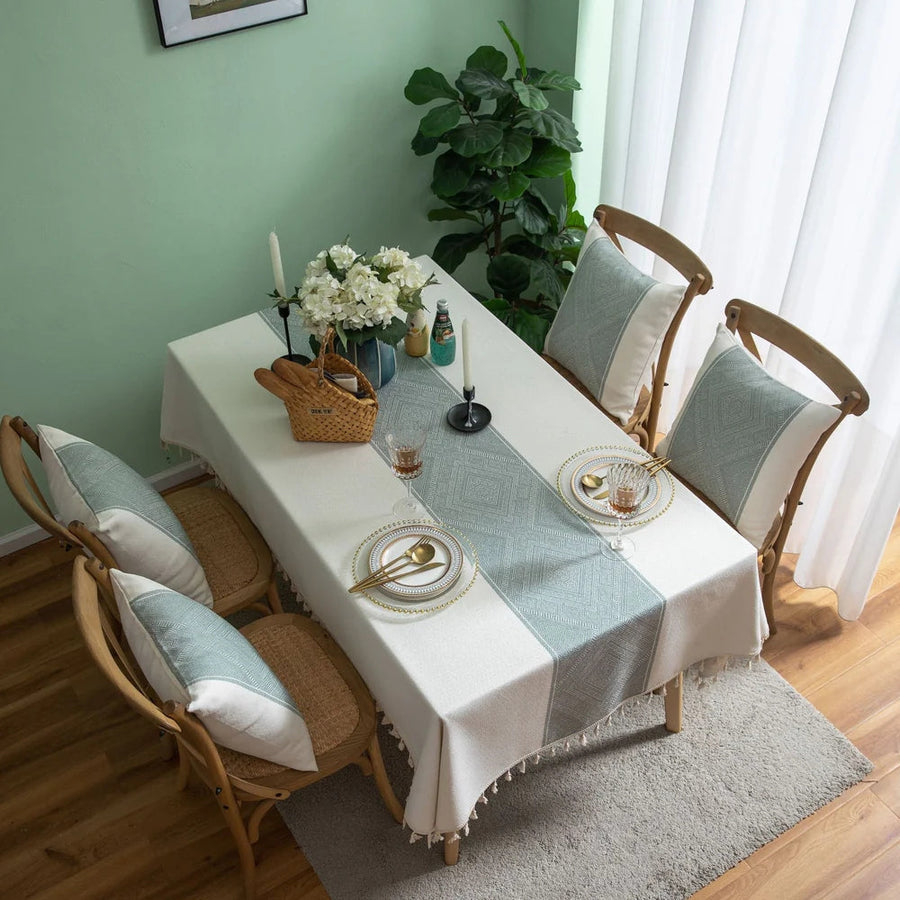 Geometric Tassel Tablecloth-Covers & Textiles > Table Cloths-casanuva-casanuva