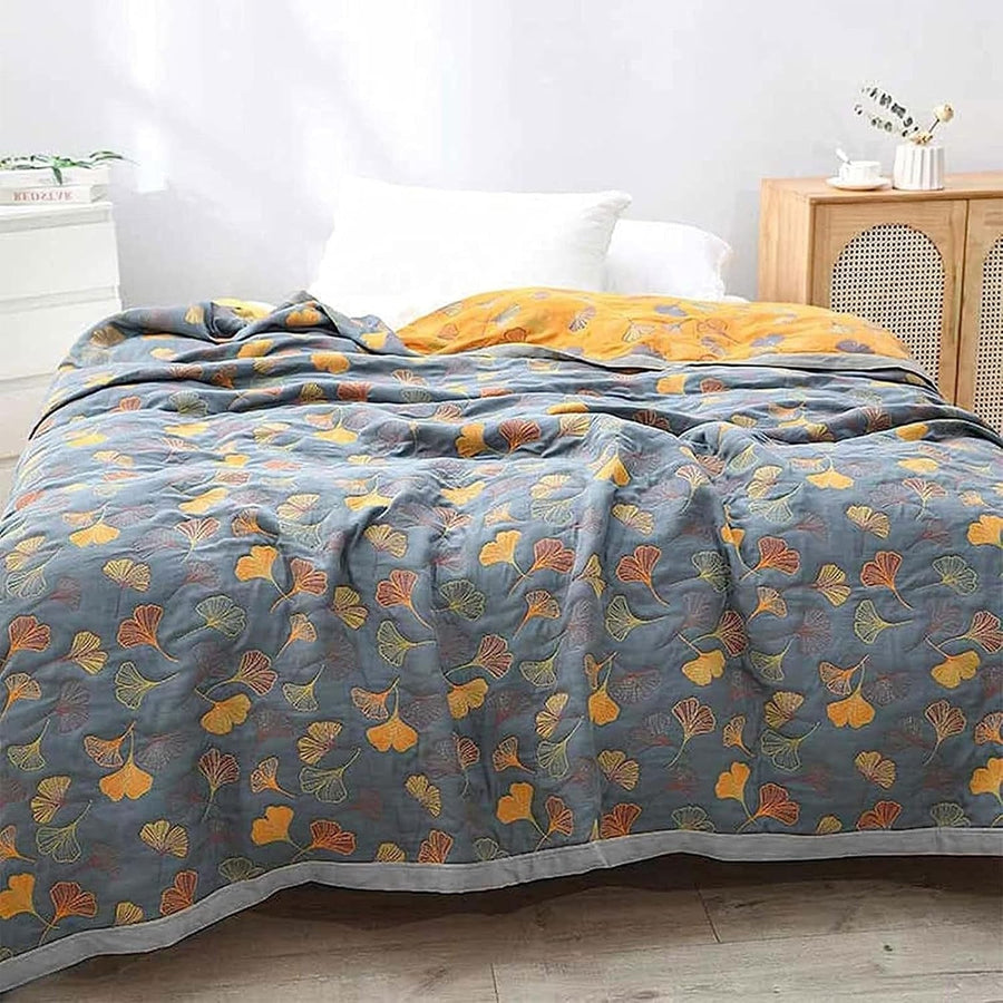 Ginkgo Leaf Throw Blanket Soft Cozy Design-Bedding & Bath > Blankets-casanuva-casanuva