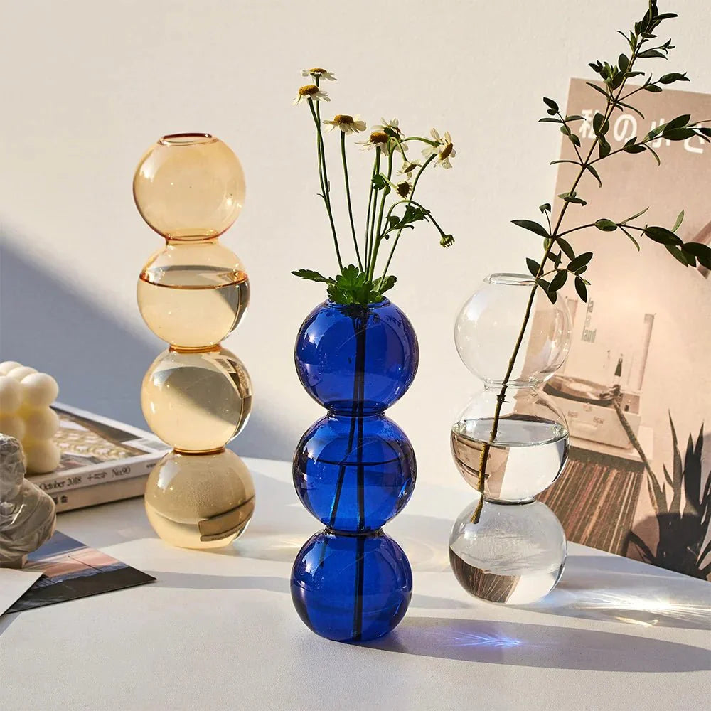 Glass Bloom Vase-Home Decor > Vases-casanuva-Blue-casanuva