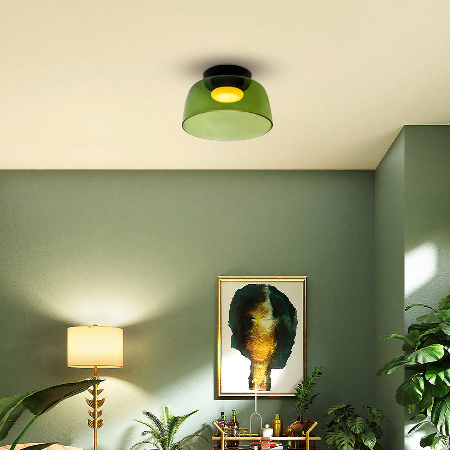 Glass Ceiling Light Nordic Medieval Style-Lighting > Ceiling Lights-casanuva-Green-1 layer-D32*H16cm-3-Color Changeable-casanuva