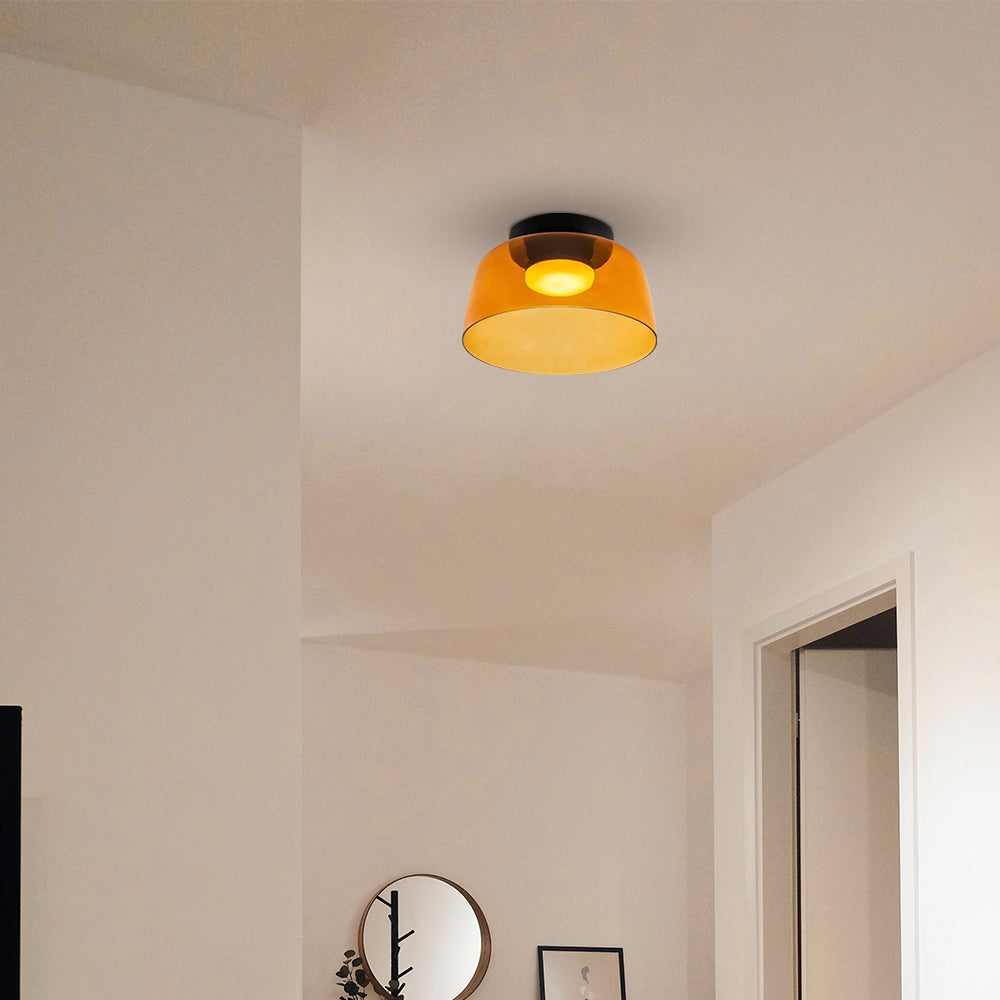 Glass Ceiling Light Nordic Medieval Style-Lighting > Ceiling Lights-casanuva-Orange-1 layer-D32*H16cm-3-Color Changeable-casanuva
