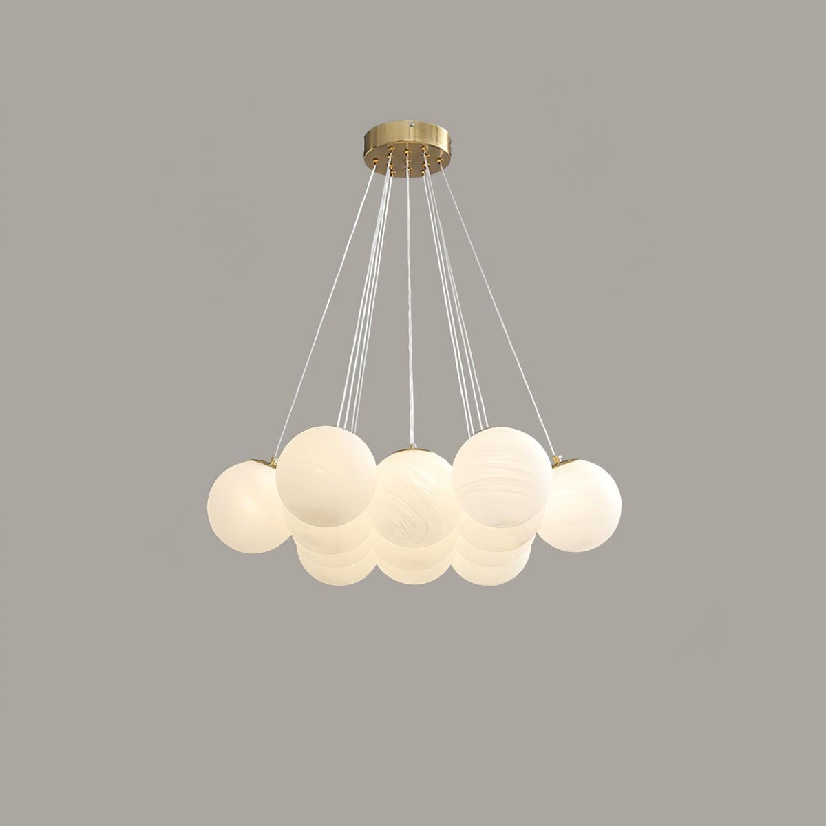 Glass Chandelier Cluster Lighting-Lighting > Chandeliers & Pendant Lights-casanuva-13 heads 60cmx150cm-Gold & White-casanuva