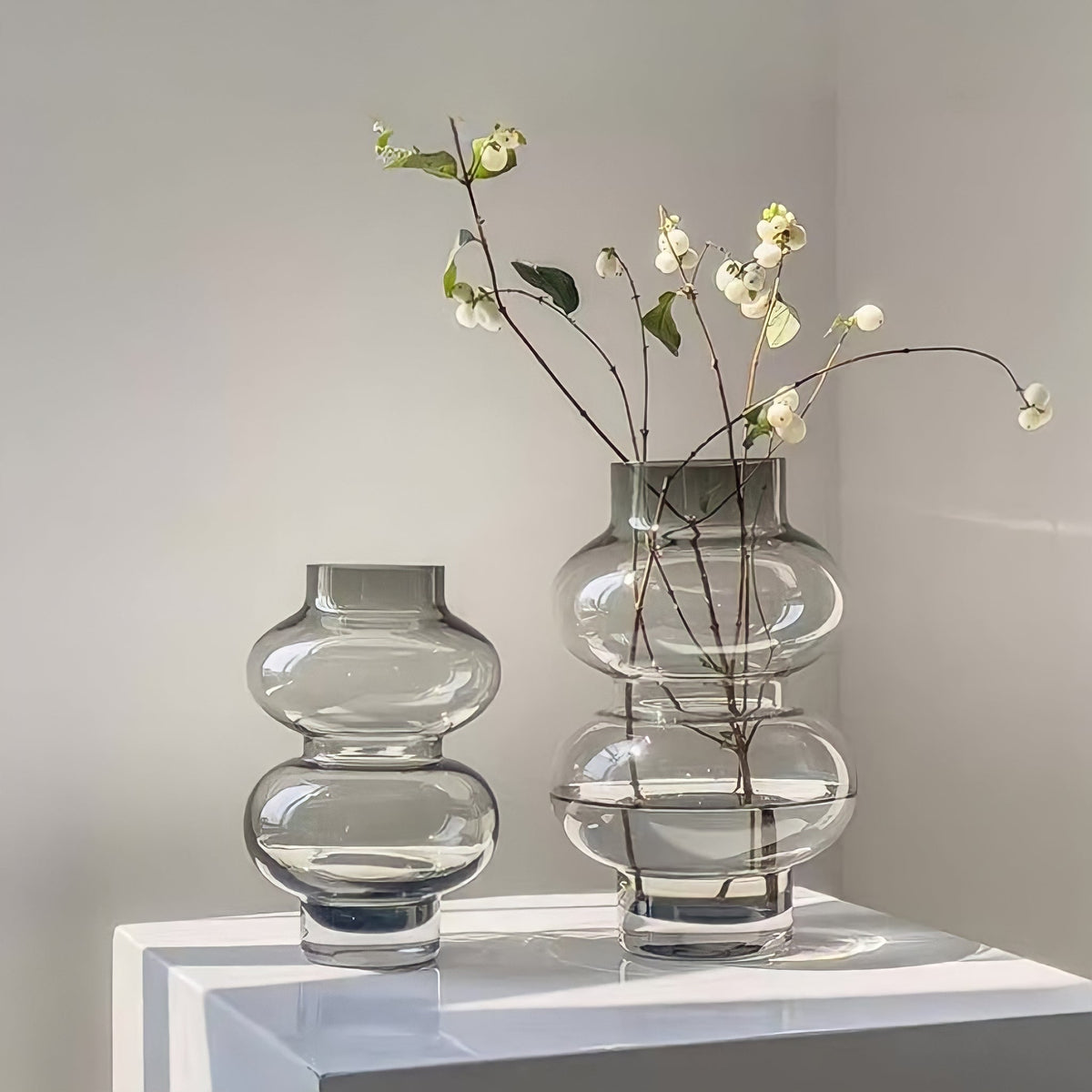 Glass Flower Vase Retro Design-Home Decor > Vases-casanuva-casanuva