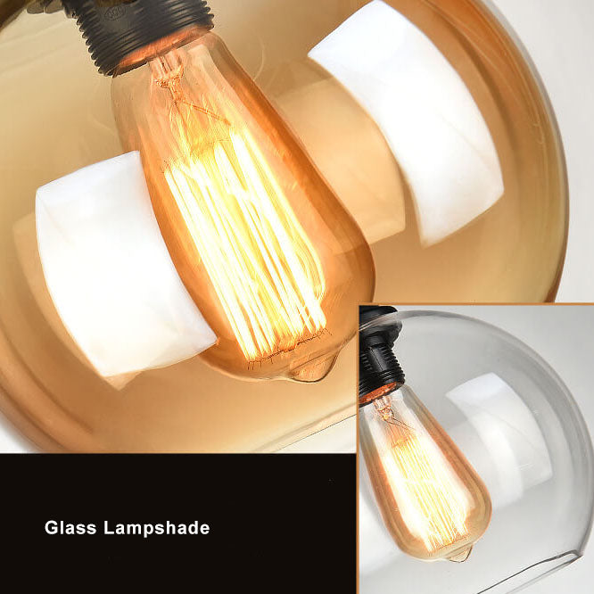 Glass Globe Pendant Light with Retro Rope Hanging Design-Lighting > Pendant Lights-casanuva-casanuva