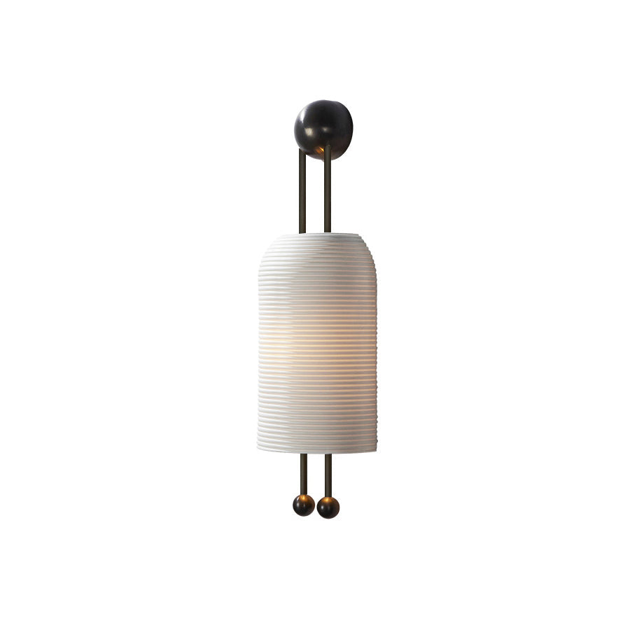 Glass Lantern Wall Sconce-Lighting > Wall Lights-casanuva-25cmx65cm-Black&White-casanuva