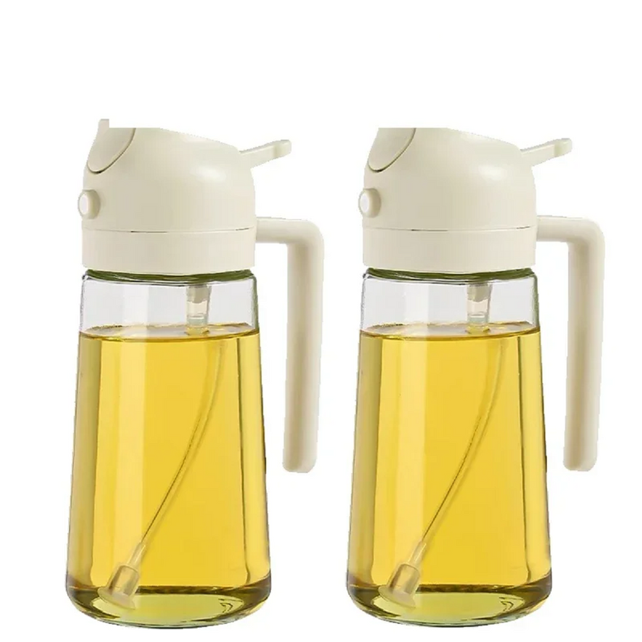 Glass Oil Sprayer and Dispenser 2 in 1-Kitchen & Dining > Kitchen Accessories-casanuva-2 PCs - White-casanuva