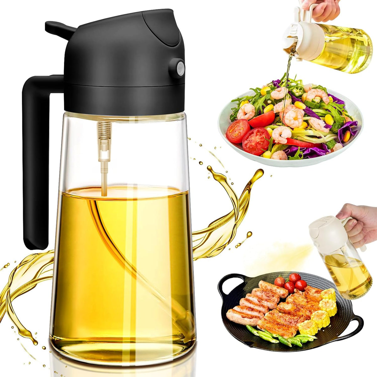 Glass Oil Sprayer and Dispenser 2 in 1-Kitchen & Dining > Kitchen Accessories-casanuva-casanuva