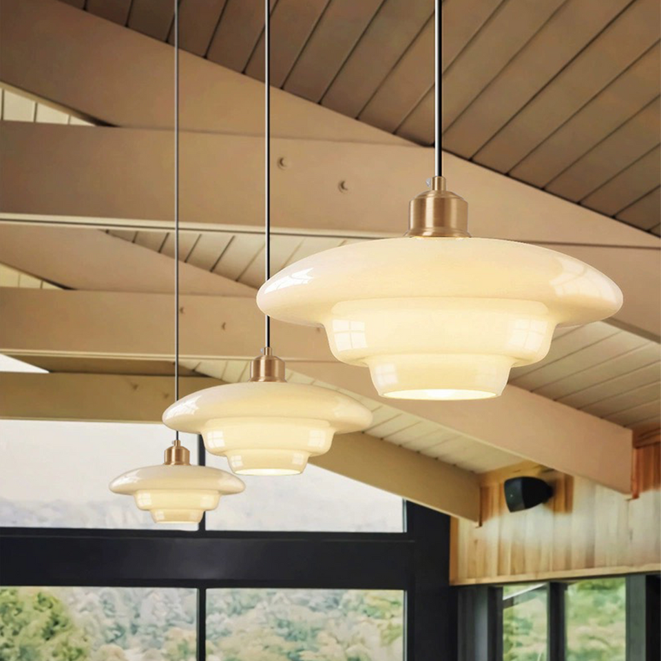 Glass Pendant Light Nordic Minimalist Design-Lighting > Pendant Lights-casanuva-White-Style A-30cmx13cm-casanuva