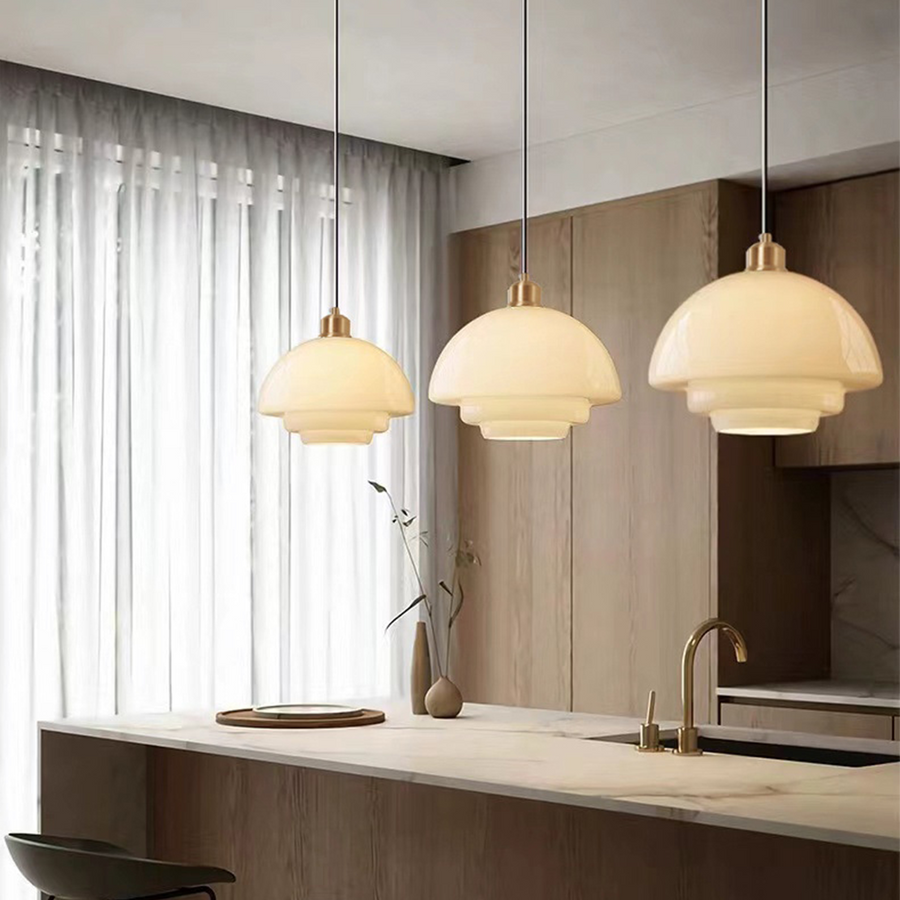 Glass Pendant Light Nordic Minimalist Design-Lighting > Pendant Lights-casanuva-White-Style B-28cmx19cm-casanuva