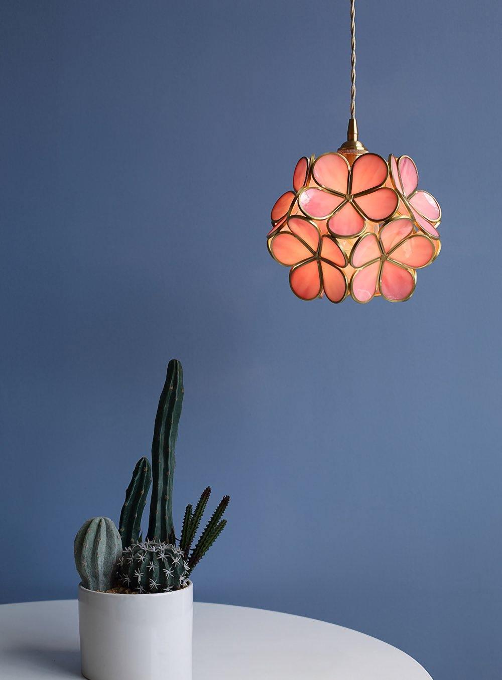 Glass Pendant Light with Petal Design-Lighting > Pendant Lights-casanuva-casanuva