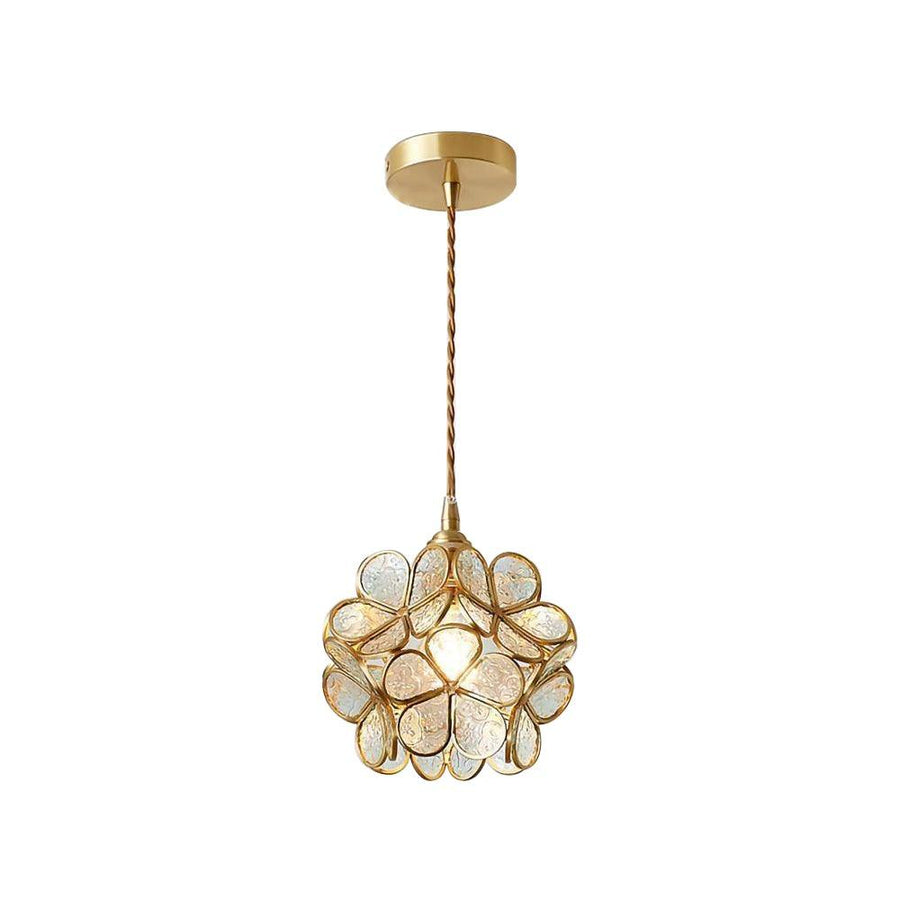Glass Pendant Light with Petal Design-Lighting > Pendant Lights-casanuva-20cmxH20cm-Transparent A-casanuva